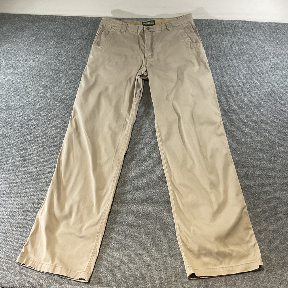 Mountain Khakis Mens Lake Lodge Pant 33x34 Tan Khaki Cotton Lycra Chino Pants